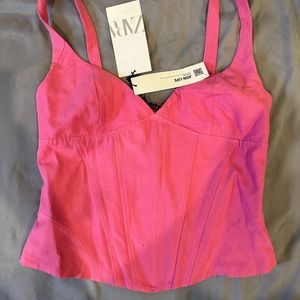BRAND NEW Zara pink corset top